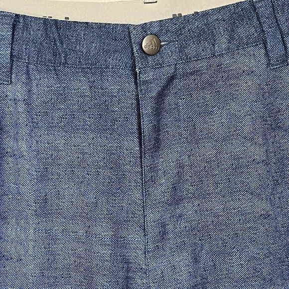 Adidas Blue Heathered Athletic Golf Shorts Men’s Size 35 Rubberized Waist Grips - Picture 2 of 9